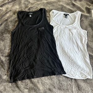 Two WHBM Pocket Tanks size XS in Black and White